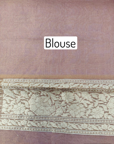Organza Silk Sari from Banaras | Metallic Rust Orange | Gold Zari | Handwoven | Ships from California